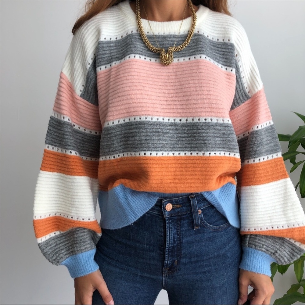 Lumiere Striped Chunky Knit Women’s Sweater